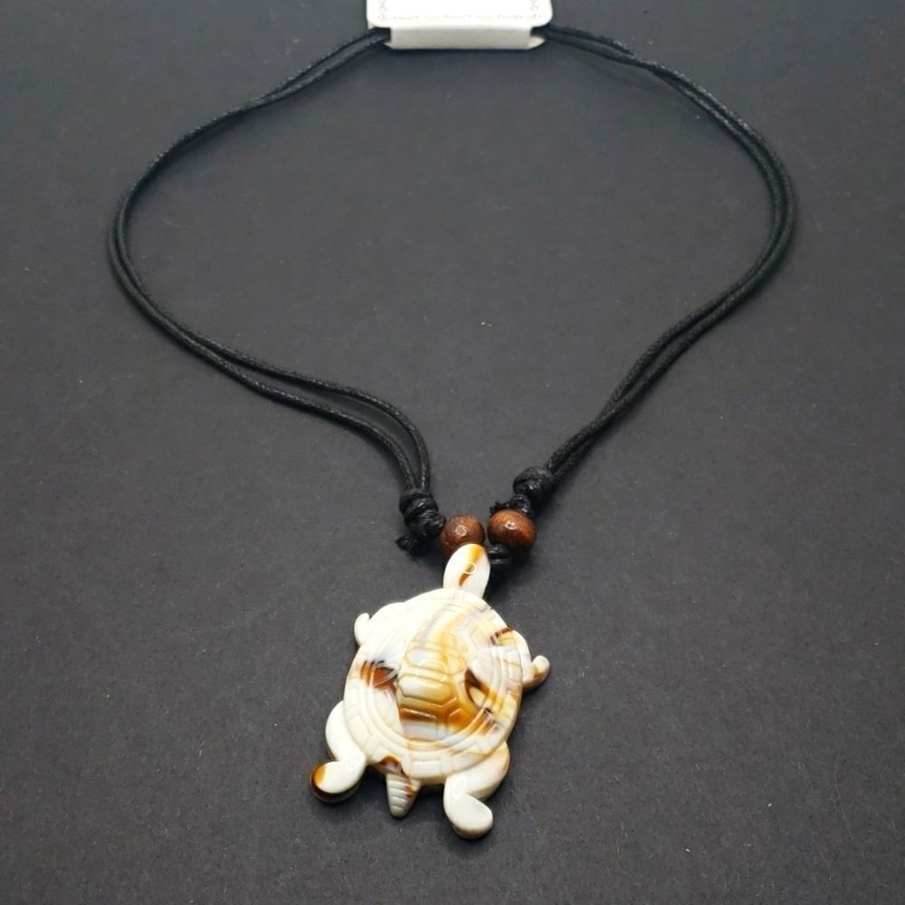 Marble Turtle Necklace Boho